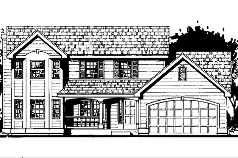 Architectural House Design - Country Exterior - Front Elevation Plan #300-129