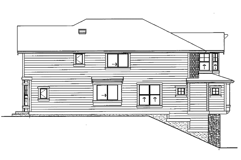 House Plan Design - Exterior - Rear Elevation for Craftsman House Plan #132-459 - 4 bed, 2.5 bath