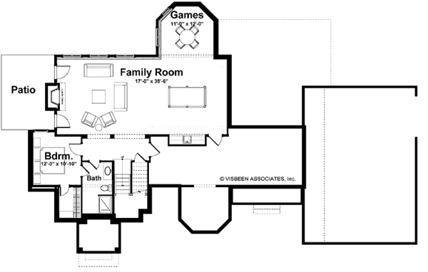 House Plan Design - Craftsman Floor Plan - Lower Floor Plan #928-172