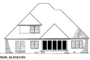 Exterior - Rear Elevation for Traditional House Plan #17-2045 - 3 bed, 2.5 bath