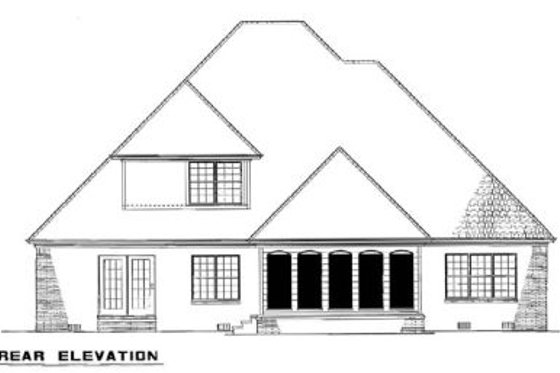 Exterior - Rear Elevation for Traditional House Plan #17-2045 - 3 bed, 2.5 bath