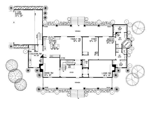 Architectural House Design - Classical Floor Plan - Main Floor Plan #72-816