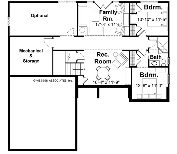 House Design - European Floor Plan - Lower Floor Plan #928-153