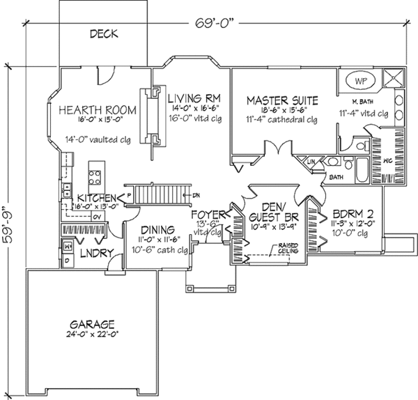 Dream House Plan - Prairie Floor Plan - Main Floor Plan #320-1114