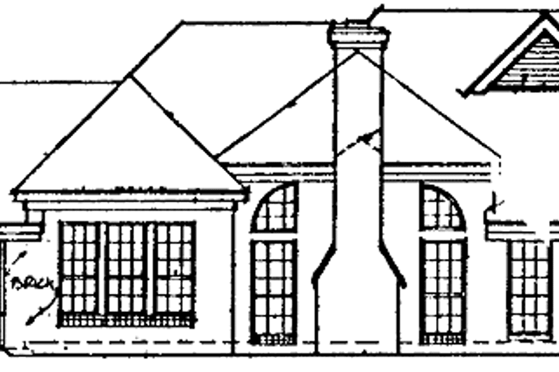 Architectural House Design - Exterior - Rear Elevation for Ranch House Plan #952-9 - 4 bed, 2 bath