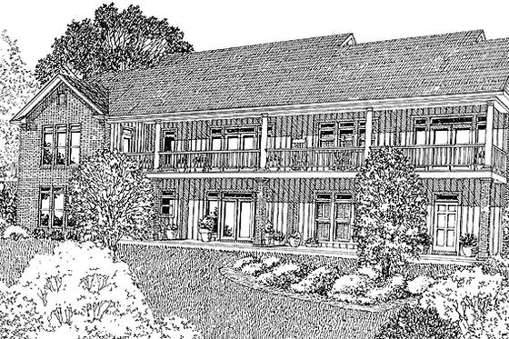 Exterior - Rear Elevation for Colonial House Plan #17-2644 - 3 bed, 3.5 bath