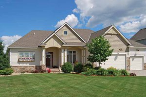 House Blueprint - Prairie Exterior - Front Elevation Plan #320-1005