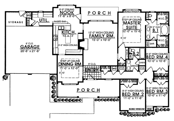 Dream House Plan - Country Floor Plan - Main Floor Plan #40-443