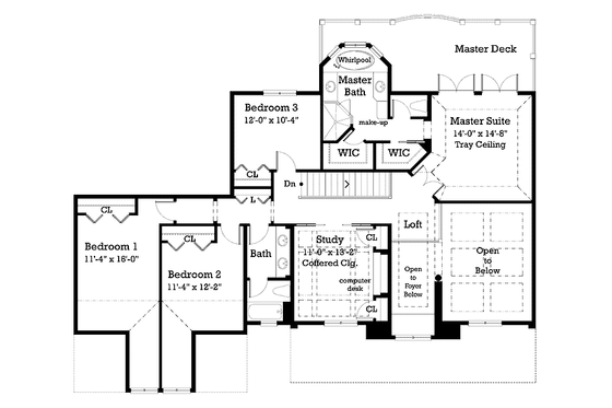 Floor Plan - Upper Floor for Colonial House Plan #930-252 - 4 bed, 2.5 bath