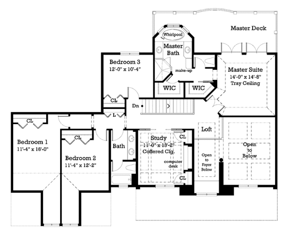 Home Plan - Colonial Floor Plan - Upper Floor Plan #930-252
