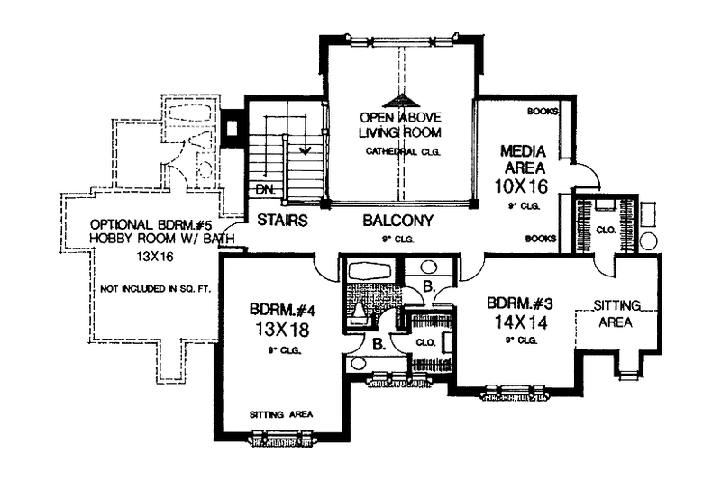 Dream House Plan - Floor Plan - Upper Floor for Traditional House Plan #310-1152 - 4 bed, 3.5 bath