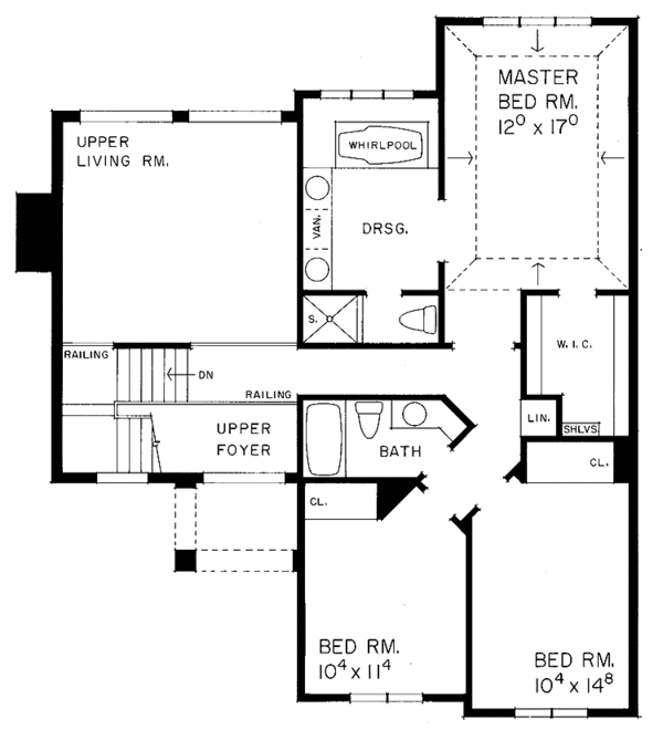 House Blueprint - Mediterranean Floor Plan - Upper Floor Plan #72-993