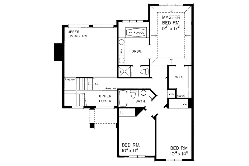 Home Plan - Floor Plan - Upper Floor for Mediterranean House Plan #72-993 - 3 bed, 2.5 bath