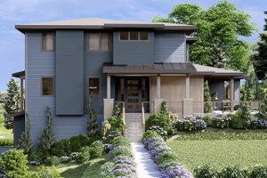 Contemporary Exterior - Front Elevation Plan #124-1368