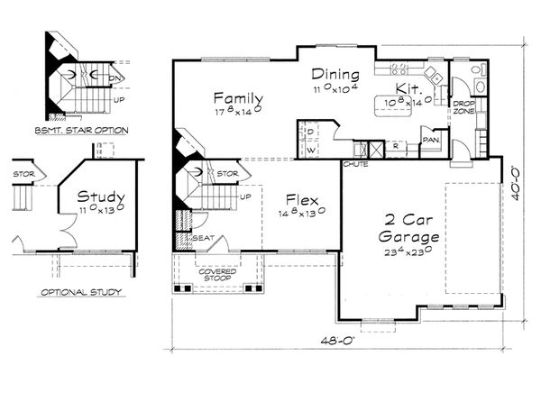 Architectural House Design - Craftsman Floor Plan - Main Floor Plan #20-2152