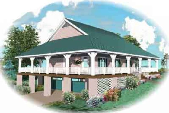 Exterior - Front Elevation for Country House Plan #81-496 - 3 bed, 2.5 bath