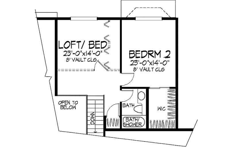 Home Plan - Floor Plan - Upper Floor for Traditional House Plan #320-945 - 2 bed, 2.5 bath