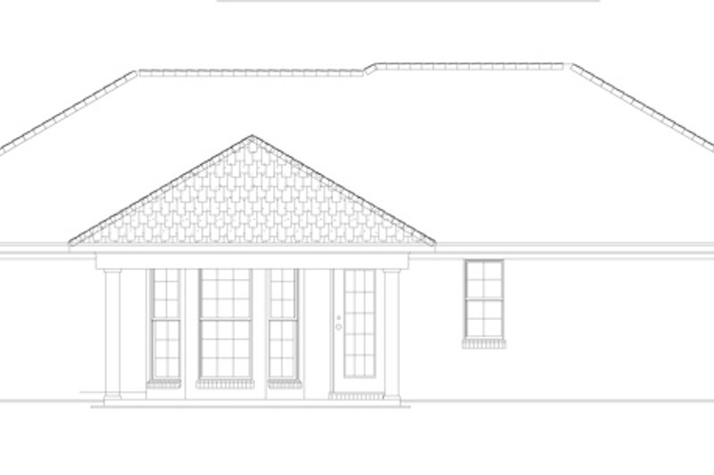 House Plan Design - Exterior - Rear Elevation for Colonial House Plan #17-3129 - 3 bed, 2 bath