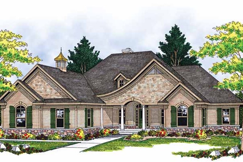 Architectural House Design - Country Exterior - Front Elevation Plan #70-1366