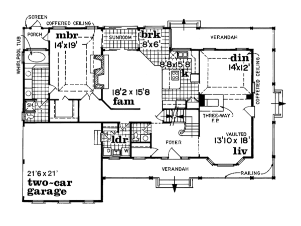 Dream House Plan - Country Floor Plan - Main Floor Plan #47-999