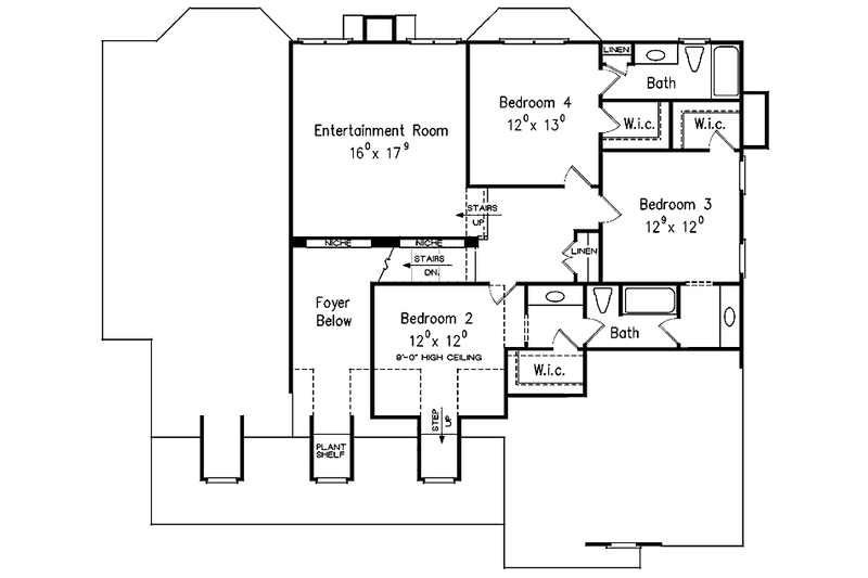 Dream House Plan - Floor Plan - Upper Floor for Country House Plan #927-307 - 4 bed, 3.5 bath