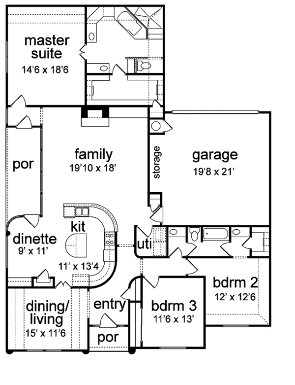 Dream House Plan - Mediterranean Floor Plan - Main Floor Plan #84-767