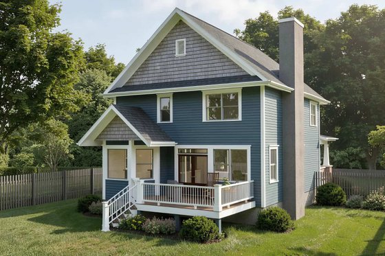 Exterior - Rear Elevation for Craftsman House Plan #79-262 - 3 bed, 2.5 bath