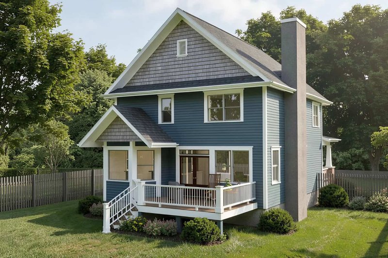 Architectural House Design - Exterior - Rear Elevation for Craftsman House Plan #79-262 - 3 bed, 2.5 bath