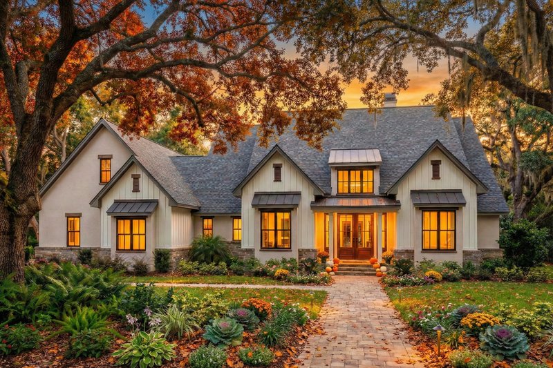 House Design - Exterior - Front Elevation 8 for Farmhouse House Plan #120-297 - 4 bed, 3.5 bath
