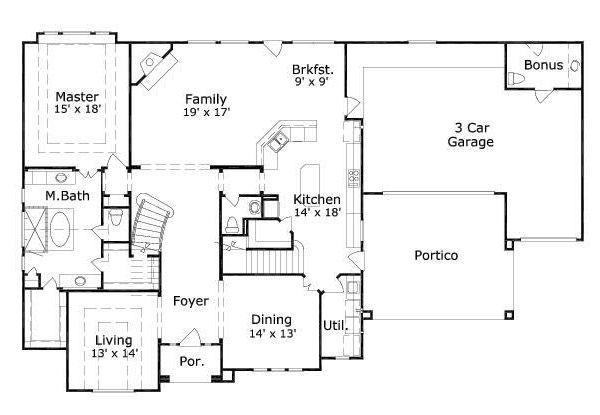 European Floor Plan - Main Floor Plan #411-737
