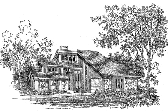 Exterior - Front Elevation 2 for Contemporary House Plan #929-268 - 4 bed, 3.5 bath