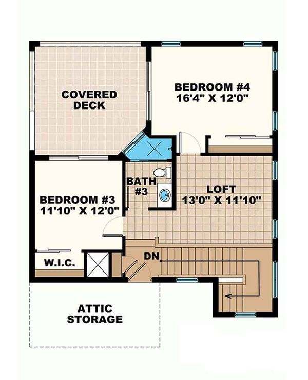 Dream House Plan - Mediterranean Floor Plan - Upper Floor Plan #1017-162