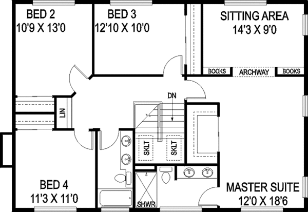 Dream House Plan - Ranch Floor Plan - Upper Floor Plan #60-1001