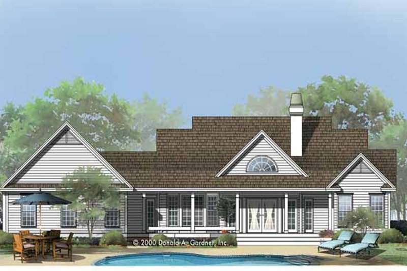 Home Plan - Exterior - Rear Elevation for Country House Plan #929-753 - 4 bed, 2.5 bath