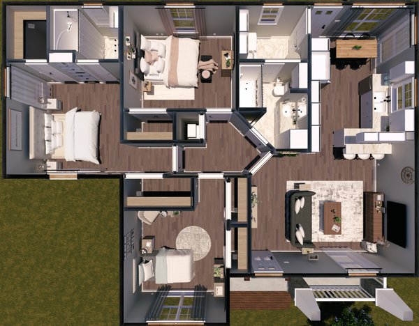 Home Plan - Country Floor Plan - Main Floor Plan #44-177