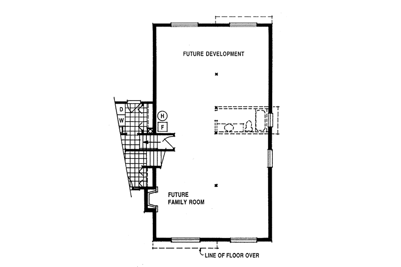 Home Plan - Floor Plan - Lower Floor for Contemporary House Plan #47-800 - 3 bed, 2 bath