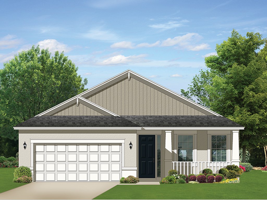 Ranch Style House Plan - 2 Beds 2 Baths 1400 Sq/Ft Plan #1058-103