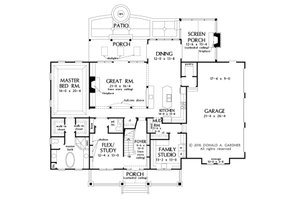 Floor Plan - Main Floor for Craftsman House Plan #929-60 - 4 bed, 3.5 bath