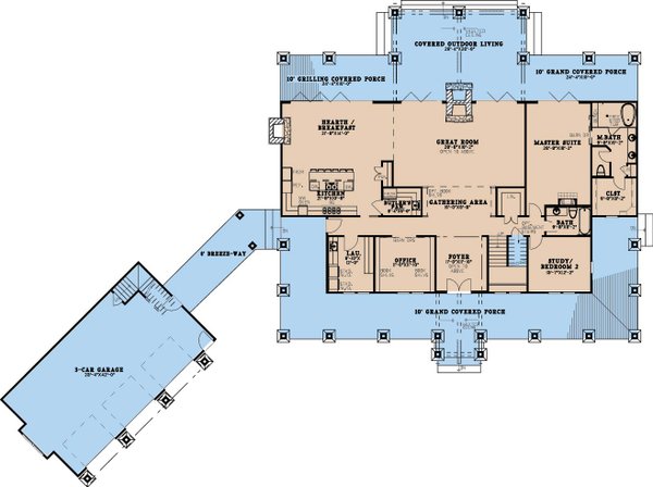 Dream House Plan - Craftsman Floor Plan - Main Floor Plan #923-396