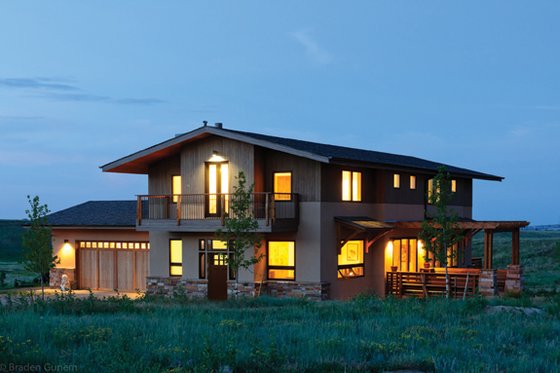 Exterior - Front Elevation 3 for Contemporary House Plan #1042-16 - 4 bed, 4 bath