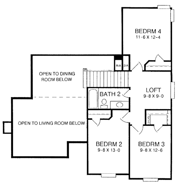 House Design - Traditional Floor Plan - Upper Floor Plan #952-148