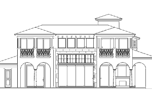 Exterior - Rear Elevation for Mediterranean House Plan #426-3 - 5 bed, 5 bath
