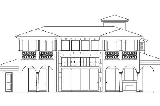 Exterior - Rear Elevation for Mediterranean House Plan #426-3 - 5 bed, 5 bath