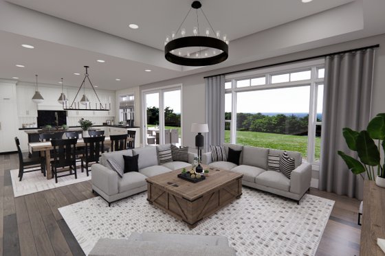 Interior - Family Room 1 for Farmhouse House Plan #51-1327 - 3 bed, 2.5 bath
