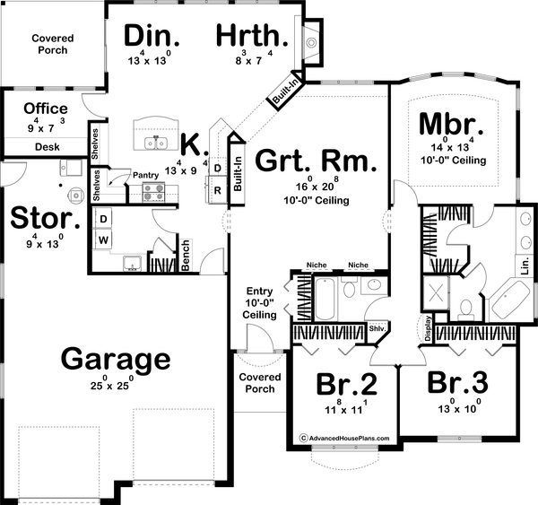 Dream House Plan - Traditional Floor Plan - Main Floor Plan #455-121