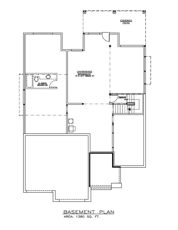 House Design - Floor Plan - Lower Floor for Craftsman House Plan #1100-118 - 1 bed, 1.5 bath