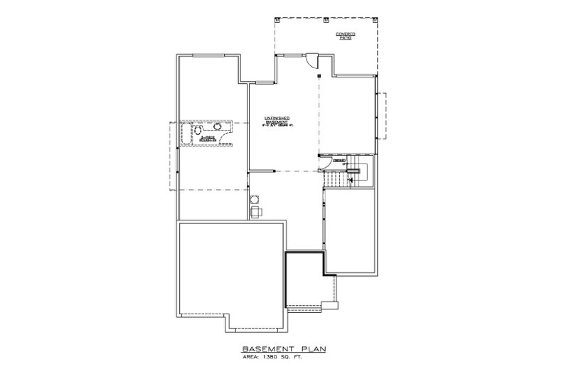 House Design - Floor Plan - Lower Floor for Craftsman House Plan #1100-118 - 1 bed, 1.5 bath