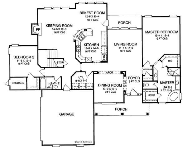 House Design - Country Floor Plan - Main Floor Plan #952-141