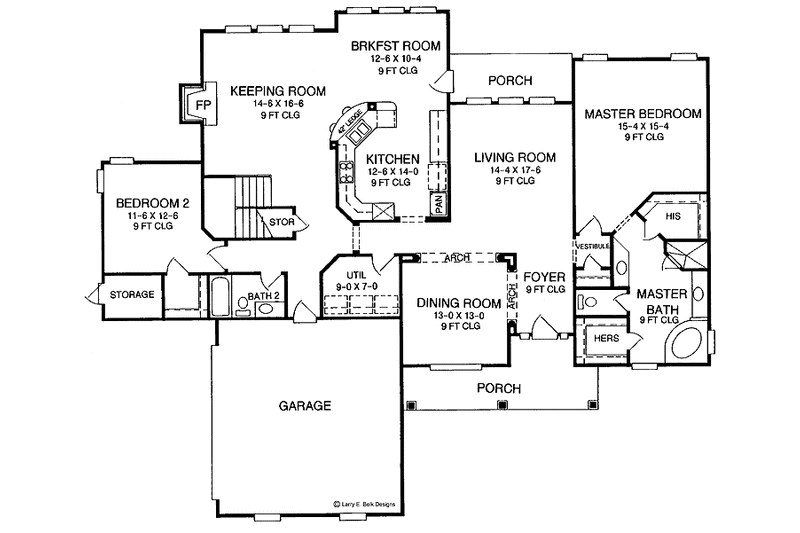 Home Plan - Floor Plan - Main Floor for Country House Plan #952-141 - 4 bed, 3 bath