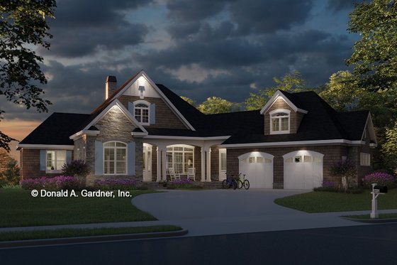 Exterior - Front Elevation 4 for Country House Plan #929-993 - 3 bed, 3.5 bath